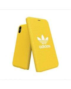 Adidas Originals Booklet Case - хоризонтален текстилен калъф за iPhone XS, iPhone X (жълт)