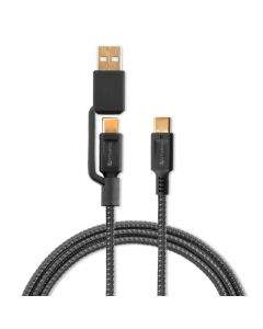 4smarts ComboCord 5A USB-A and USB-C to USB-C - качествен многофункционален кабел за USB към USB-C и USB-C към USB-C (черен)