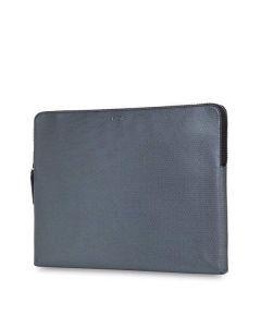 Knomo Laptop Leather Embossed Sleeve 16 - луксозен кожен калъф с цип за преносими компютри до 16 инча (сребрист)