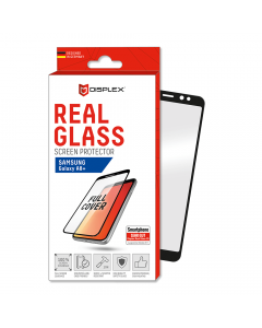 Displex Real Glass 10H Protector 3D Full Cover - калено стъклено защитно покритие за дисплея на Samsung Galaxy A8 Plus (2018) (черен-прозрачен)