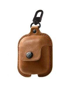 TwelveSouth AirSnap Leather Case - кожен калъф (ествествена кожа) за Apple Airpods (кафяв)