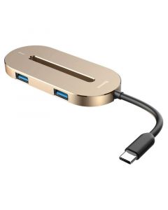 Baseus USB-C to HDMI + USB 3.0 O Hub - USB-C хъб за свързване от USB-C към HDMI и USB 3.0 (златист)