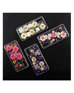 4smarts Soft Cover Glamour Bouquet - силиконов (TPU) калъф с цветя за Huawei P20 (розов-златист)