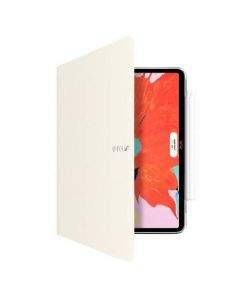 SwitchEasy CoverBuddy Folio Case - кожен кейс с поставка и отделение за Apple Pencil 2 за iPad Pro 11 (2018) (бял)