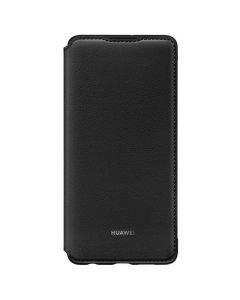 Huawei Wallet Cover Case - оригинален кожен калъф с поставка за Huawei P30 (черен)