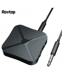 Rovtop 2-in-1 Stereo Bluetooth 4.2 Receiver and Transmitter - безжичен блутут аудио приемник и предавател с вградена батерия и 3.5 мм аудио жак (черен)
