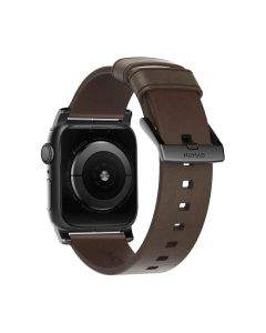 Nomad Strap Modern Slim Leather - кожена (естествена кожа) каишка за Apple Watch 38мм, 40мм (кафяв-черен)