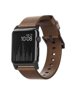 Nomad Strap Modern Leather - кожена (естествена кожа) каишка за Apple Watch 42мм, 44мм (кафяв-черен)