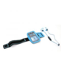 Platinet Bluetooth Earphones Sport + Armband PM1075 - комплект безжични спортни блутут слушалки и неопренов спортен калъф за ръка за смарфтони до 5 инча (син)