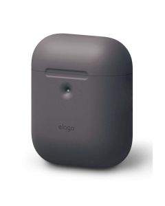 Elago Airpods Silicone Case - силиконов калъф за Apple Airpods 2 with Wireless Charging Case (тъмносив)