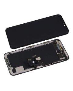 OEM iPhone X Display Unit OLED Hard - резервен дисплей за iPhone X (пълен комплект) - тъмносив