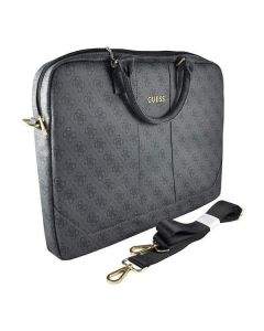 Guess UpTown Laptop Bag - луксозна дизайнерска чанта с дръжки и презрамка за преносими компютри до 15 инча (сива)