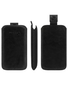 GRIPIS Slider Sleeve - кожен калъф за iPhone 4/4S (черен - ръчна изработка)