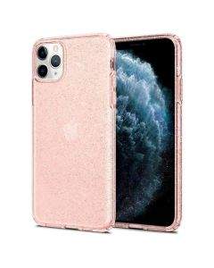 Spigen Liquid Crystal Glitter Case - тънък силиконов (TPU) калъф за iPhone 11 Pro Max (розов)