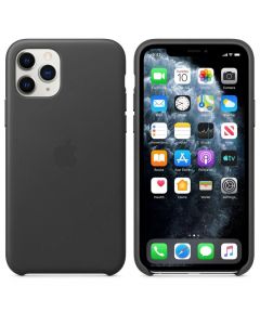 Apple iPhone Leather Case - оригинален кожен кейс (естествена кожа) за iPhone 11 Pro Max (черен)