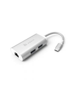 Adam Elements Casa Hub eC301 - USB-C хъб с 2 USB изхода и Gigabit Ethernet порт за устройства с USB-C порт (сребрист)