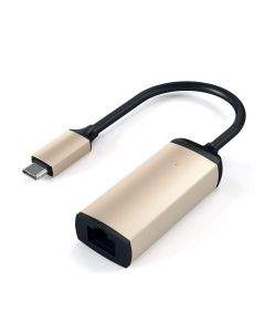 Satechi Aluminum USB-C to Ethernet Adapter - адаптер за свързване от USB-C към Ethernet (златист)