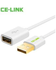 CE-Link USB 2.0 Extension Cable - удължителен USB кабел (500 см) (бял)