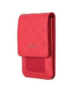 Guess Wallet Universal Phone Bag - кожена чанта (портфейл) с презрамка (червен)