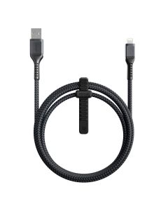 Nomad Rugged USB-A to Lightning Cable - здрав кабел с въжена оплетка за устройства с Lightning порт (150 см) (черен)