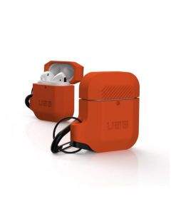 Urban Armor Gear Soft Touch Waterproof Silicone Hang Case - водо и удароустойчив силиконов калъф с карабинер за Apple Airpods (оранжев)