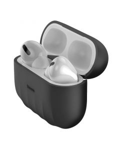 Baseus Shell Pattern Silica Gel Case - силиконов калъф за Apple Airpods Pro (черен)