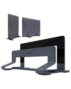 Macally Vertical Laptop Stand - вертикална стоманена поставка за MacBook и лаптопи (тъмносив)