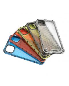 4smarts Hard Cover HEXAGON Case - удароустойчив хибриден кейс за iPhone 11 (червен)