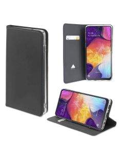 4smarts Flip Case URBAN Lite - кожен калъф с поставка и отделение за кр. карта за Samsung Galaxy A70 (черен)