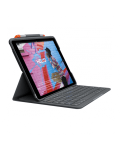 Logitech Slim Kayboard Folio - безжична клавиатура, кейс и поставка за iPad 7 (2019), iPad 8 (2020) (черен)
