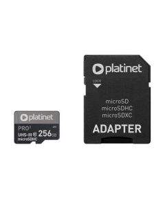 Platinet MicroSDXC Secure Digital + Adapter SD 256GB UIII A1 - памет карта със SD адаптер (клас 10)