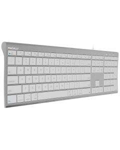 Macally Ultra Slim USB Wired Keyboard - жична клавиатура за Mac и PC (бял)