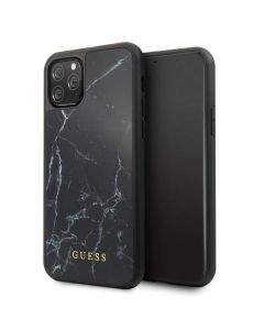 Guess Marble Hard Case - дизайнерски кейс с висока защита за iPhone 11 Pro (черен)