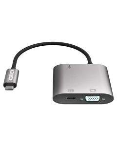 Kanex USB-C VGA Adapter with Pass Thru Charging - USB-C адаптер за зареждане и свързване към VGA устройства за Macbook и устройства с USB-C (сив)