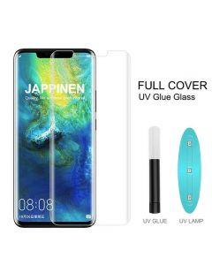 Nano Liquid UV Full Glue Tempered Glass - стъклено защитно покритие с течно лепило и UV лампа за дисплея на Huawei P40 (прозрачен)