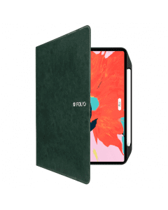 SwitchEasy CoverBuddy Folio Lite - кожен кейс с поставка и отделение за Apple Pencil 2 за iPad Pro 12.9 (2020) (тъмнозелен)