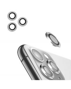 USAMS Metal Camera Lens Glass Film - предпазни стъклени лещи за камерата на iPhone 11 Pro (сребрист)