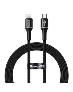 Baseus Halo USB-C to Lightning Cable (CATLGH-01) - USB-C към Lightning кабел за Apple устройства с Lightning порт (100 см) (черен)