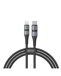 Baseus BMX Double-Deck USB-C to Lightning Cable PD 18W - MFI сертифициран USB-C към Lightning кабел за Apple устройства с Lightning порт (120 см) (черен)