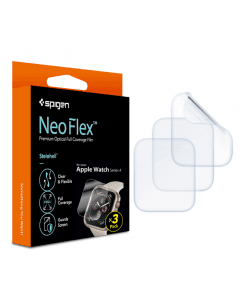 Spigen Neo FLEX Screen Protector - комплект от 3 броя защитно покритие с извити ръбове за целия дисплей на Apple Watch Series 40mm (прозрачен)