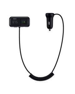 Baseus T-Typed S-16 Wireless MP3 Car Charger - блутут MP3 плеър и зарядно за кола за мобилни устройства (черен)