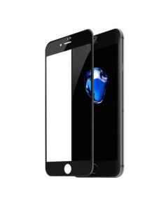 Premium Full Glue 5D Tempered Glass - обхващащо и ръбовете стъклено защитно покритие за дисплея на iPhone SE (2022), iPhone SE (2020) (черен)