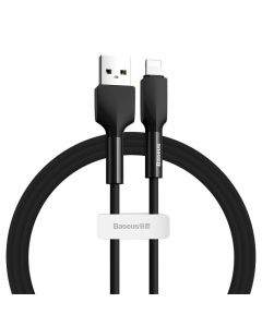 Baseus Silica Gel Lightning USB Cable - USB кабел за Apple устройства с Lightning порт (100 см) (черен)