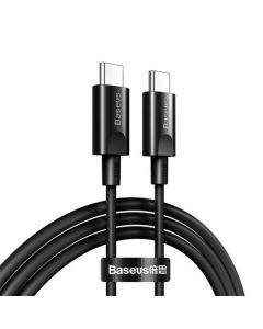 Baseus Xiaobai Series 100W USB-C Cable (20V/5A) 1.5m - здрав кабел с бързо зареждане за устройства с USB-C порт (150 см) (черен)