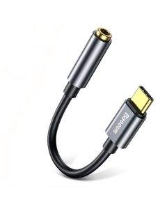 Baseus USB-C Male + 3.5mm Female Adapter L54 - активен адаптер USB-C към 3.5 мм аудио изход за устройства с USB-C порт (черен)