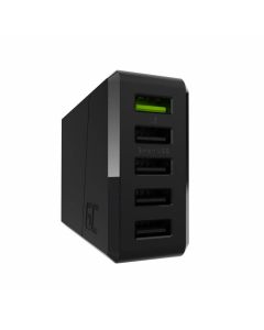 Green Cell 52W Power Source - захранване за ел. мрежа с 1 x Ultra Charge Fast Charging изход и 4 x Smart USB изхода за мобилни телефони и таблети (черен)