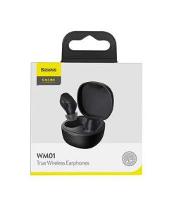 Baseus Encok WM01 TWS In-Ear Bluetooth Earphones - безжични блутут слушалки със зареждащ кейс за мобилни устройства (черен)