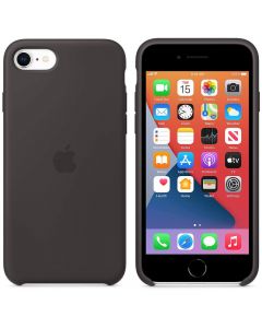 Apple Silicone Case - оригинален силиконов кейс за iPhone SE (2020) iPhone 8, iPhone 7 (черен)