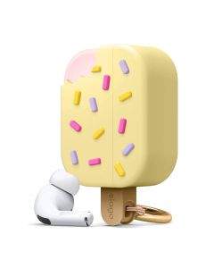 Elago Airpods Pro Ice Cream Design Silicone Case - силиконов калъф с карабинер за Apple Airpods Pro (жълт)
