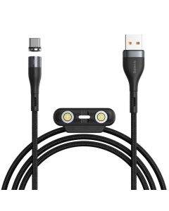 Baseus Zinc Magnetic Safe Fast Charging Data Cable (CA1T3-AG1) - кабел с магнитни конектори за Apple продукти с Lightning, microUSB и USB-C (100 см) (черен)